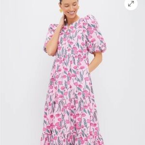 Tuckernuck Pink Amaryllis Floral Cisco Maxi Dress